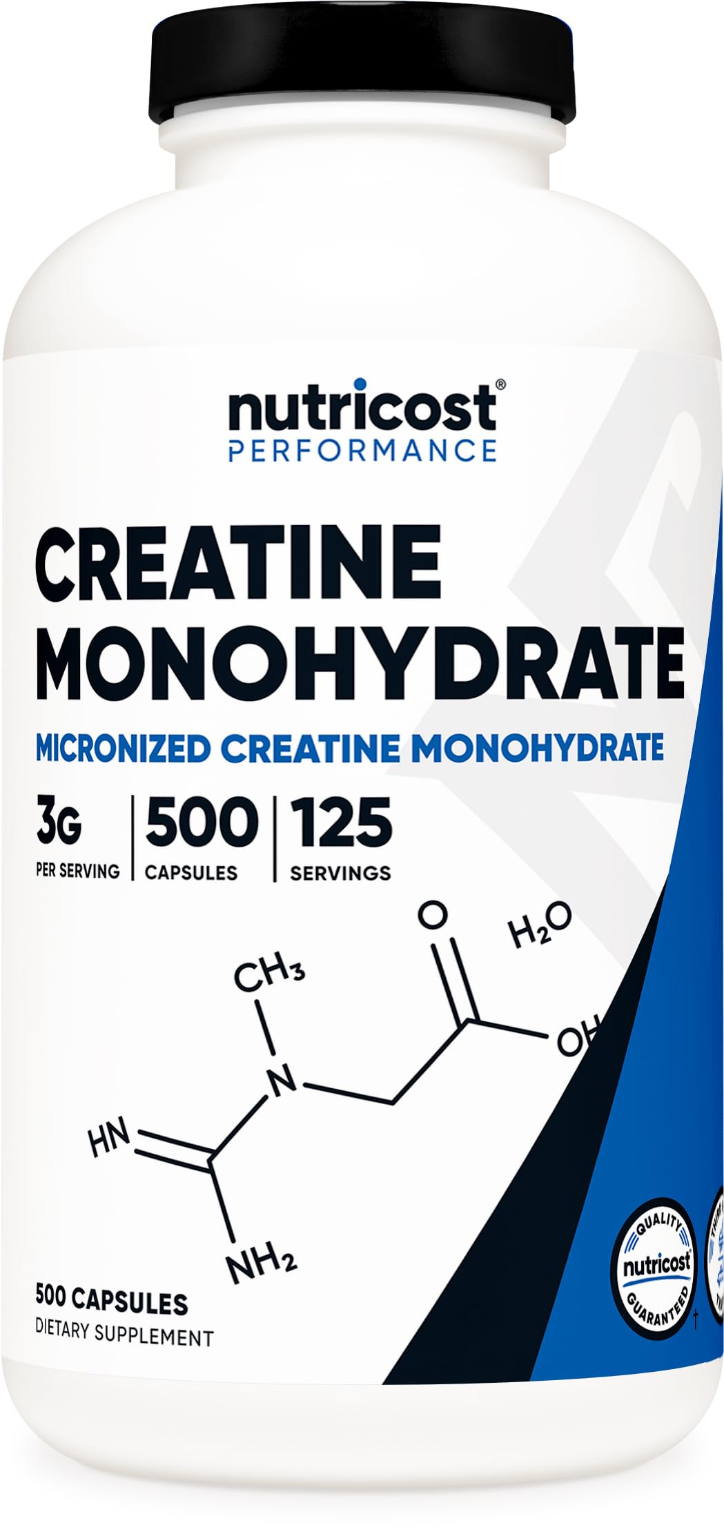 Nutricost Micronized Creatine Monohydrate 3,000mg 500 Capsules, 125 Servings, 750mg of Creatine Monohydrate Per Capsule NutricostBuy Supplements Australia