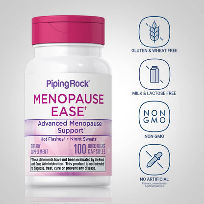 Piping Rock Menopause Ease Supplement | 100 Capsules | Advanced Support for Women | with Black Cohosh and Wild Yam | Non-GMO, Gluten Free Piping RockBuy Supplements Australia
