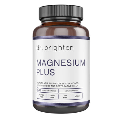 Dr. Brighten Magnesium Plus (as Magnesium Bi-glyncinate) - Beneficial in Maintaining a Healthy Mood, Sleep, Hormone Balance and Reducing Symptoms of PMS and Menstrual Cramps Dr. BrightenBuy Supplements Australia
