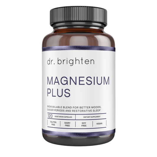 Dr. Brighten Magnesium Plus (as Magnesium Bi-glyncinate) - Beneficial in Maintaining a Healthy Mood, Sleep, Hormone Balance and Reducing Symptoms of PMS and Menstrual Cramps Dr. BrightenBuy Supplements Australia