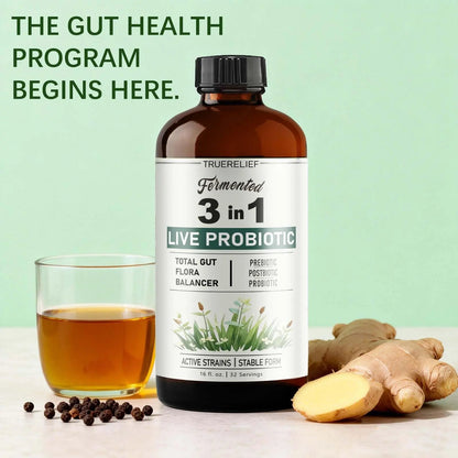 TRUERELIEF Women's Daily Probiotic + Prebiotic + Postbiotic Liquid, 3-in-1 for Gut Health, 10 Strains & 18 Fermented Herbs (1) TRUERELIEFBuy Supplements Australia