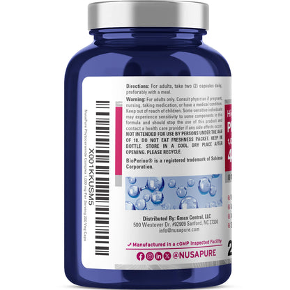 NusaPure Phytoceramide Complex 10:1 Extract, 1030 mg Equivalent to 4000 mg 200 Veggie Capsules (Non-GMO) Bioperine NusaPureBuy Supplements Australia