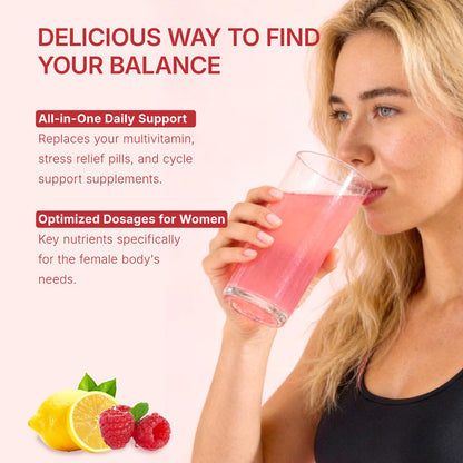 Veltracha Hormone Balance for Women, Myo & D-Chiro Inositol Powder with Folate & Amino Acid & Ashwagandha - Ovarian Support, Mood Regulation & PMS Relief, Raspberry Lemon, 15 Servings VeltrachaBuy Supplements Australia
