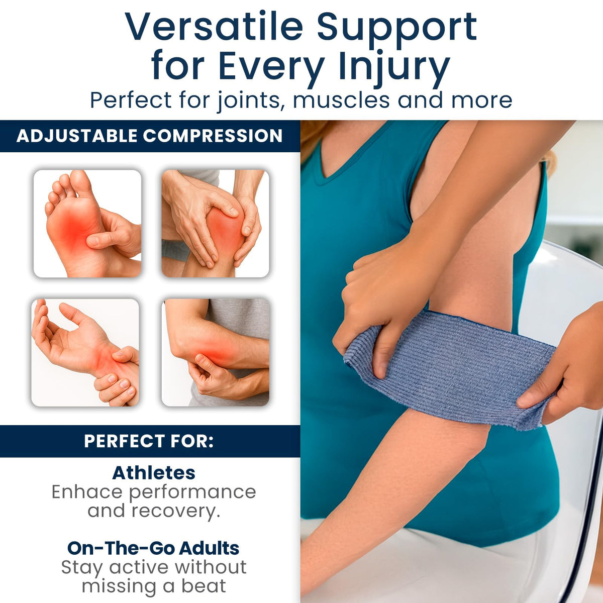 Dr Pat's Ice Tape - Cooling Bandage Wrap Athletic Tape - Compression Instant Cold Compress Wrap with Menthol - Elastic, Athletic for Sore Muscles, Pain Relief Now, Swelling, Recovery, Sports Dr. Pat's buy supplements Au