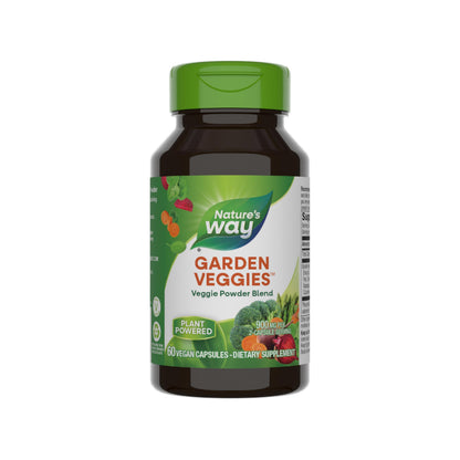 Nature’s Way Garden Veggies, Vegetable Supplement Capsules, Plant-Powered Powder Blend Made with 12 Different Vegetables, Green Superfood Veggie Blend