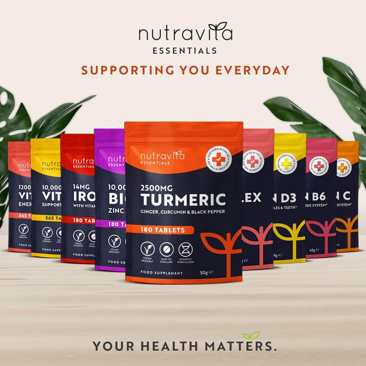 Nutravita Turmeric Tablets 2500mg with Black Pepper & Ginger - 180 High Strength Tumeric NutravitaBuy Supplements Australia