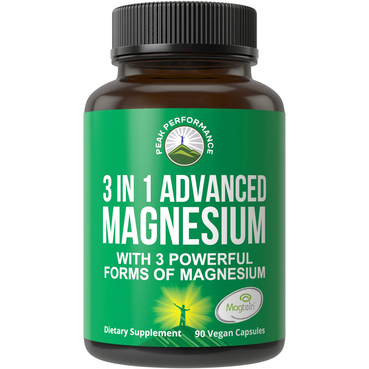 3 in 1 Advanced Magtein Magnesium Complex Capsules with Clinically Tested Magnesium L-Threonate, Glycinate & Taurinate. High Absorption & Bioavailability. Support Brain, Focus & Memory. 90 Vegan Pills Peak PerformanceBuy Supplements Australia