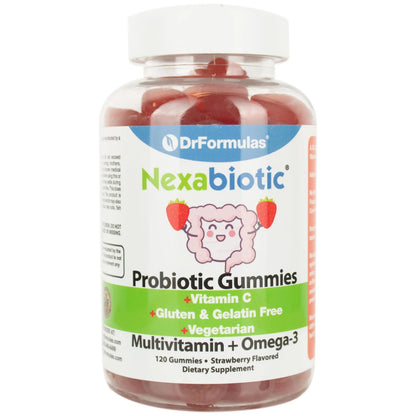 DrFormulas Multivitamin Gummies with Omega 3 and Probiotics for Kids and Adults with Vitamin C | Nexabiotic with Vitamin A, C, D3, E, B6, B12 DrFormulas
