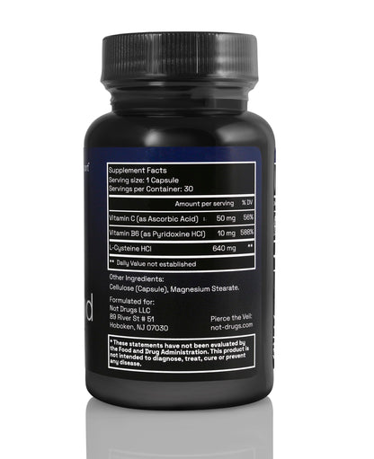 Not Drugs Proactive Hangover Support that Actually Works | Effective, Affordable & Backed by Science | 30 Capsules | 30 Doses | L-Cysteine, Vitamin B6, Vitamin C Not DrugsBuy Supplements Australia