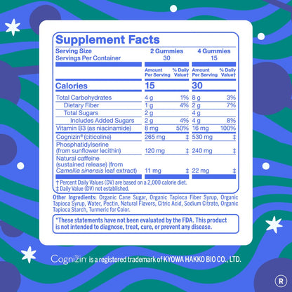 FIRST DAY Men’s Daily Nootropic Brain Supplement Gummies for Focus, Memory & Mental Energy | with Cognizin® Citicoline, Phosphatidylserine & Natural Caffeine | Vegan, Allergen-Free | 30-Day Supply FIRST DAYBuy Supplements Australia