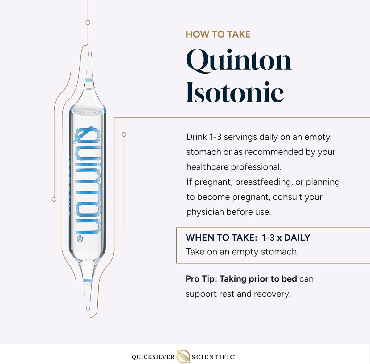 Quicksilver Scientific Original Quinton Isotonic Solution with Sea Water Minerals + Alpine Spring Water - Liquid Hydration, Electrolyte + Multi Minerals Supplement (30 Single Serving Vials) Quicksilver ScientificBuy Supplements Australia