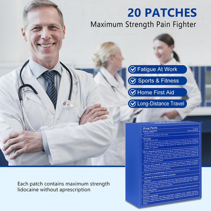 KIbabyDI Professional Lidocaine Pain Relief Patches - 20 Count | 4% Medicated Gel Patches for Targeted Joint & Muscle Comfort | Long-Lasting 12-Hour Relief, Ultra-Flexible Design -lb265 KIbabyDIBuy Supplements Australia