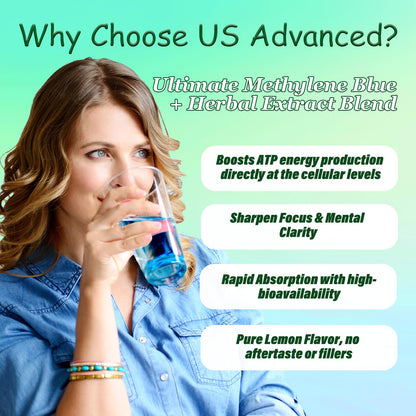 Methylene Blue Drops 1% Solution, Pharmaceutical Grade for Humans 11-in-1 Nootropic Blend w.Vitamin C Ester Cacao & L-Theanine, Third-Party Tested Methyl Blue, No Formaldehyde, Memory Focus Cognitive AuraraNeNourishBuy Supplements Australia