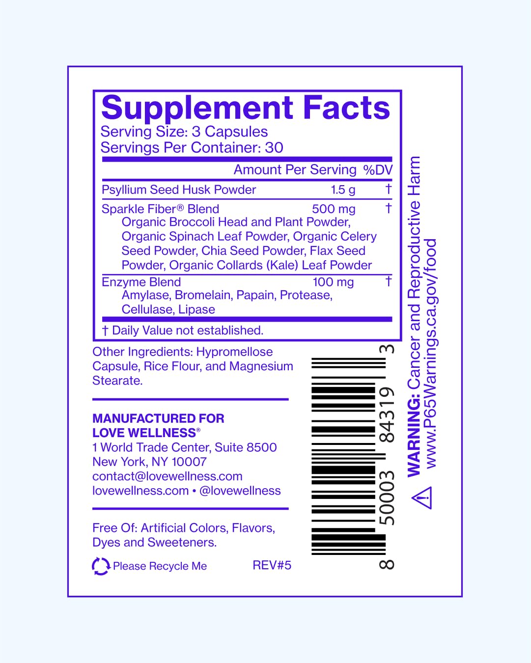 Love Wellness Sparkle Fiber | Fiber Supplement with Digestive Enzymes | Greens Superfood Powder & Psyllium Husk Powder | Promotes Gut Health for Women | Regularity & Bloating Relief | 90 Count Love WellnessBuy Supplements Australia