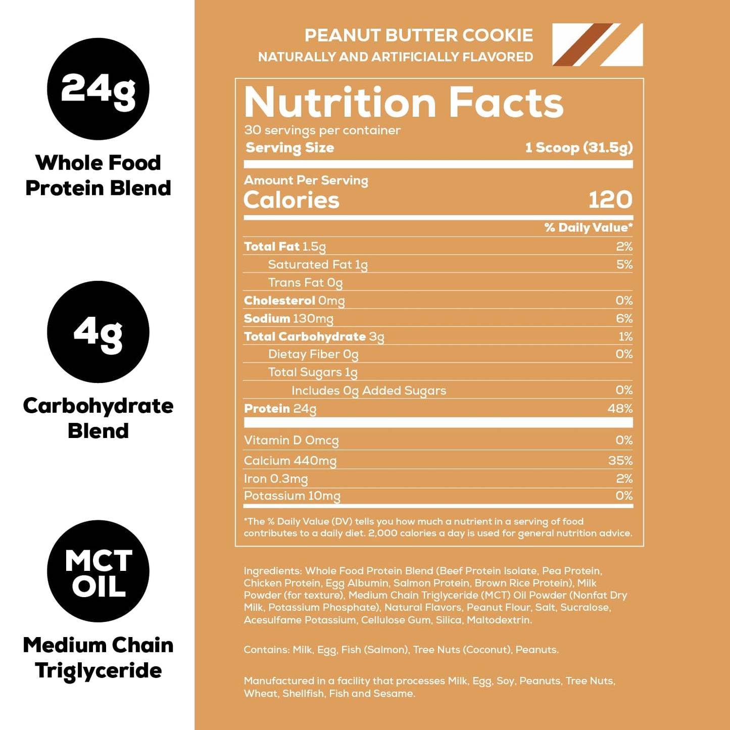 REDCON1 MRE Lite Whole Food Protein Powder, Peanut Butter Cookie - Low Carb & Whey REDCON1Buy Supplements Australia