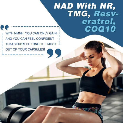 500mg NMNH, NMN Supplement Alternative with NR, TMG, Resveratrol, COQ10, NAD Supplement, Anti Aging, Energy, Boost NAD+ Levels, 60 Capsules inGreensBuy Supplements Australia