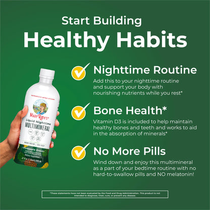MaryRuth Organics Liquid Nighttime Multimineral | NO Melatonin | Magnesium Citrate | Calcium | Zinc | Vitamin D3| Available in 4 Flavors | Vegan | Sugar Free | Gluten Free | 32 Oz MARYRUTH'SBuy Supplements Australia