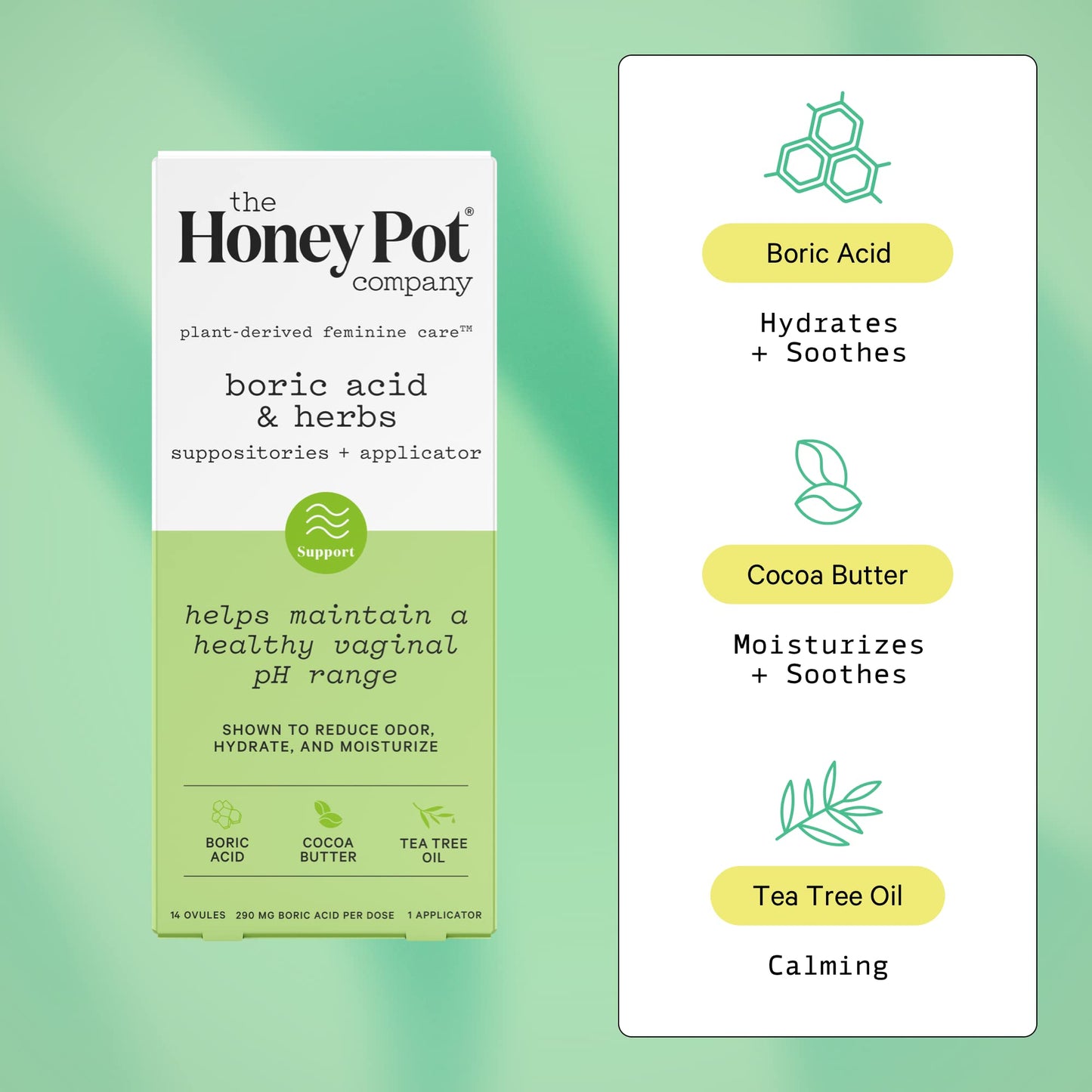 The Honey Pot Company 7 Day Boric Acid & Herbs Suppositories - Maintains and Balances Healthy Vaginal pH, Manages Odor, Hydrates, & Moisturizes - Gynecologist Tested The Honey Pot CompanyBuy Supplements Australia