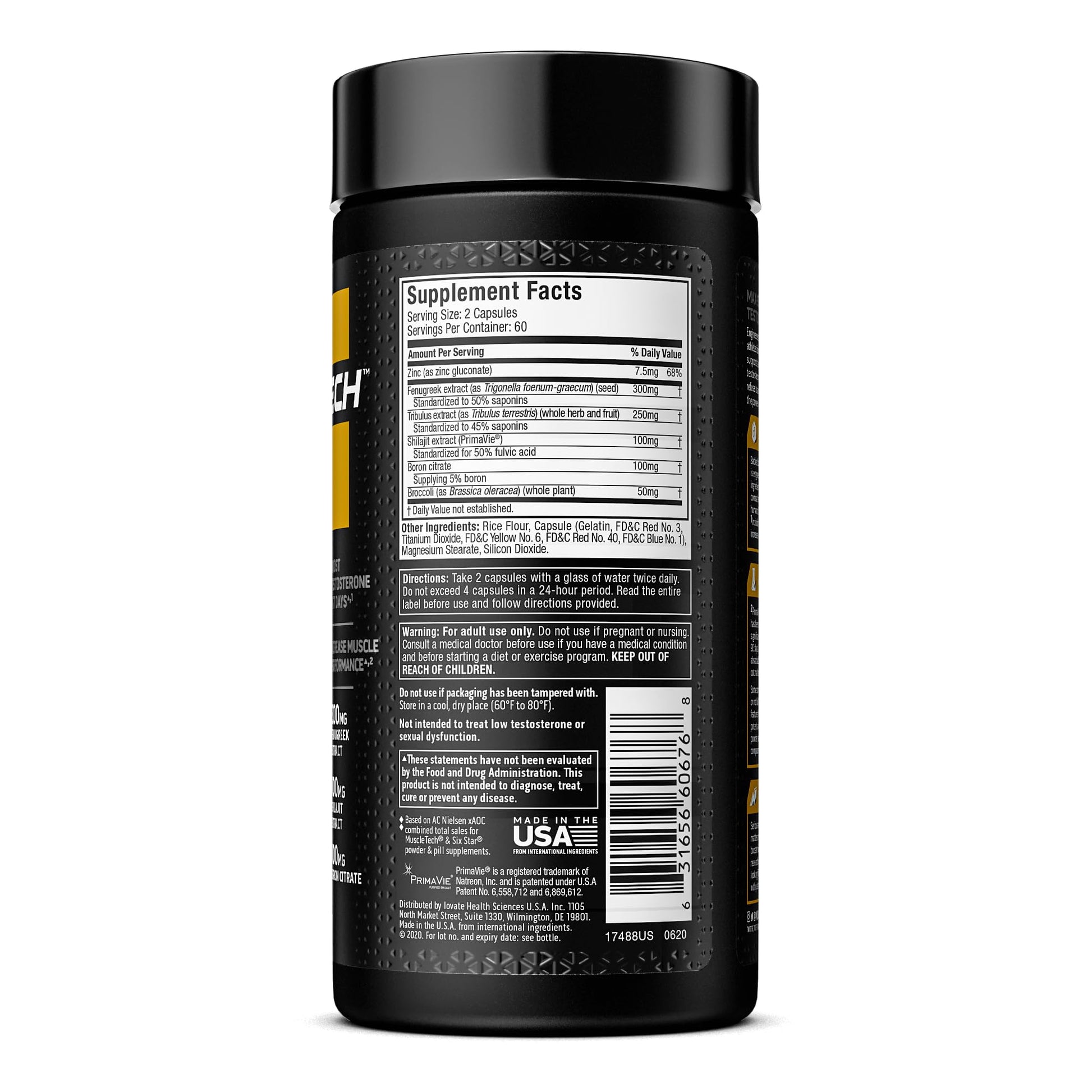 Testosterone Booster for Men, MuscleTech AlphaTest, Tribulus Terrestris & Boron Suppleme MuscleTechBuy Supplements Australia