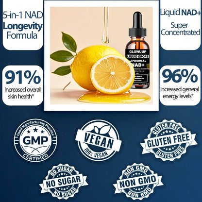 NAD Supplements for Women & Men, Liposomal NAD Nicotinamide Riboside Resveratrol 900mg w. B3 Vitamin Quercetin TMG, Liquid Resveratrol NAD Plus Supplement for Anti-Aging Energy Focus Longevity GLOWUUPBuy Supplements Australia