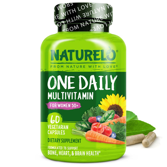 NATURELO One Daily Multivitamin for Women 50+ (Iron Free) - Menopause Support for Women Over 50 - Whole Food Supplement - Non-GMO - No Soy - 60 Capsules - 2 Month Supply NATURELOBuy Supplements Australia