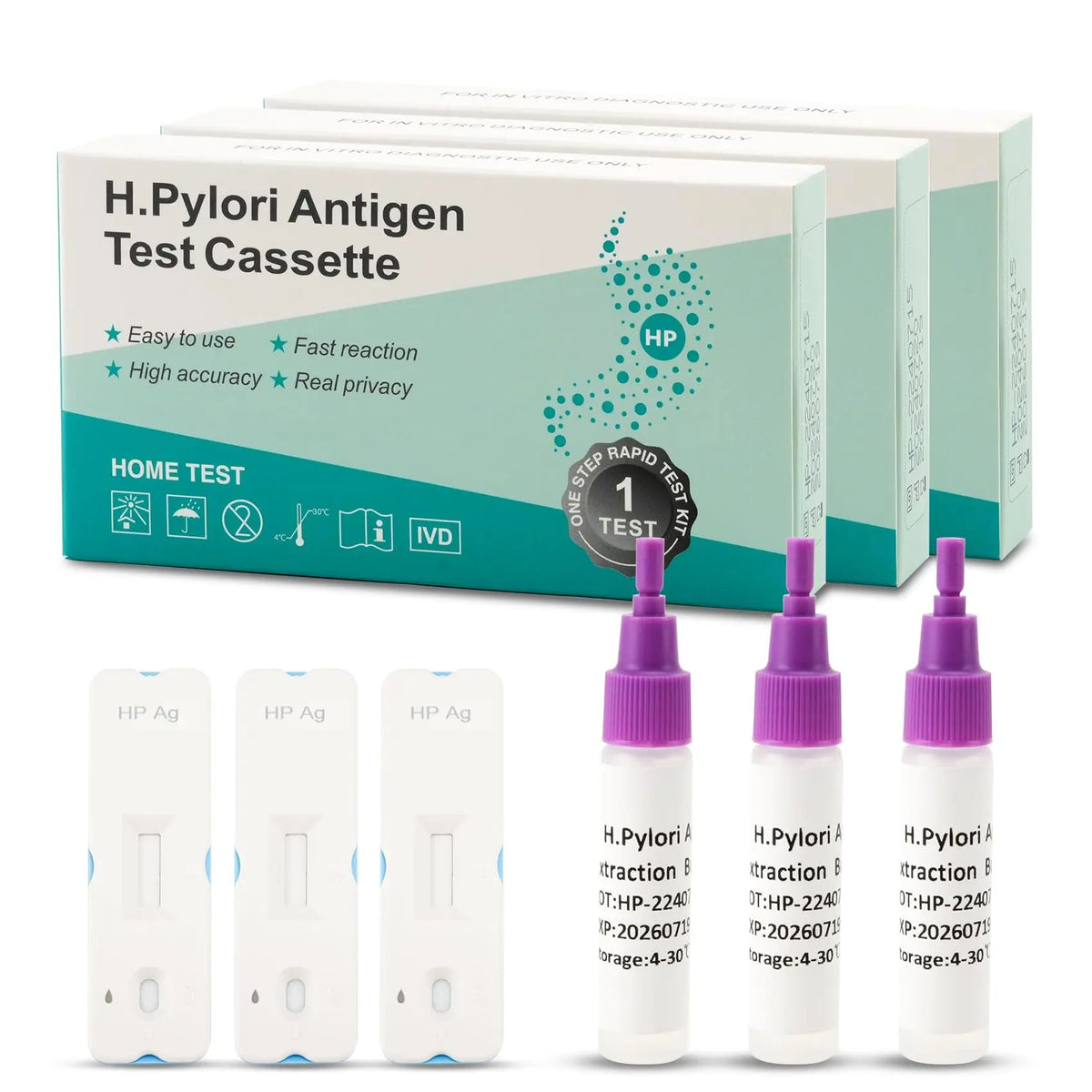 H. Pylori Helicobacter Pylori Stool 3 Test Kit, 10-15 Minutes, Highly Accurate, Easy to Use, Home Testing, No Lab Visit Required EvuioasBuy Supplements Australia