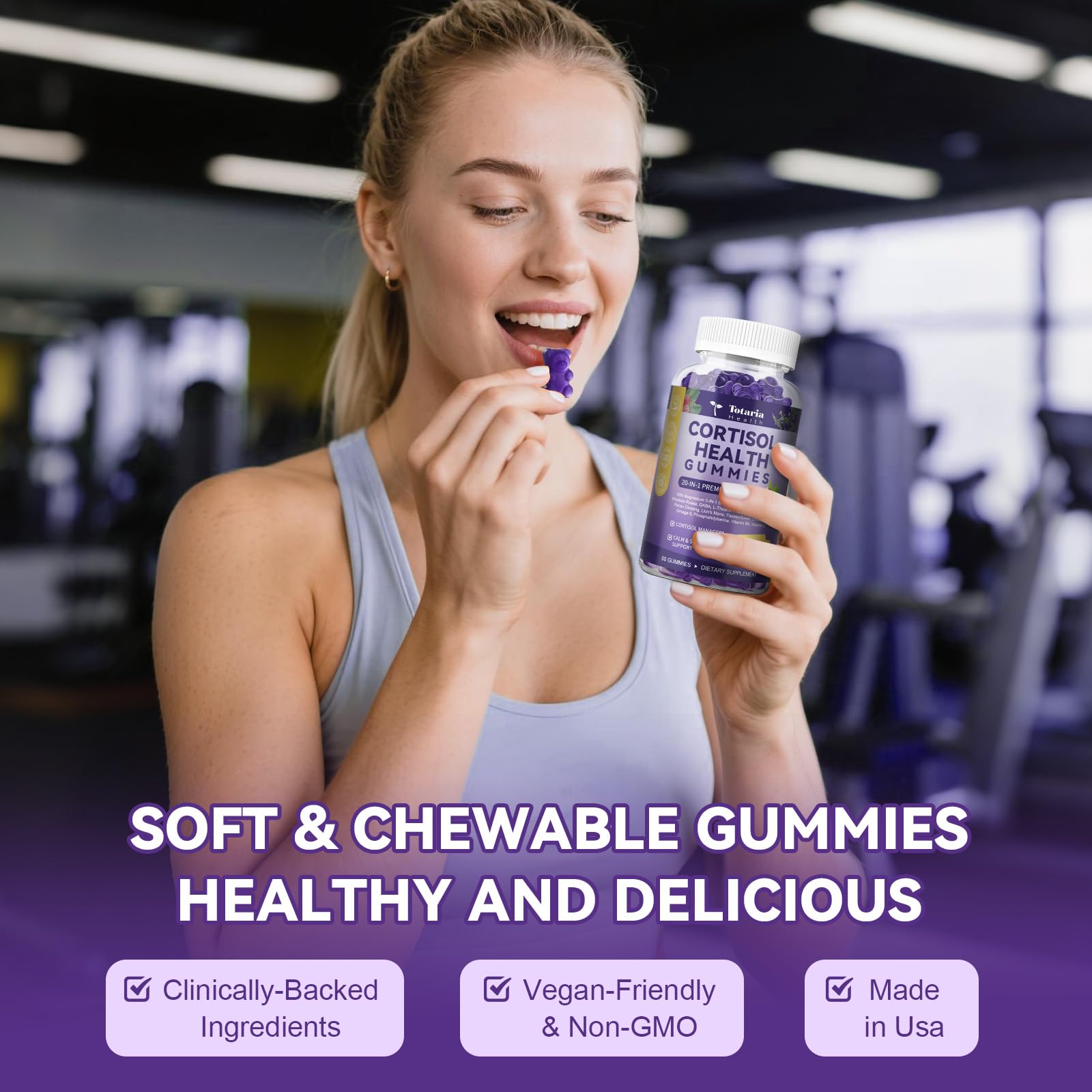 Cortisol Supplements for Women & Men 20-in-1 Cortisol Gummies with Ashwagandha Rhodiola Rosea Magnesium Phosphatidylserine Calm Focus Mood Support Healthy Cortisol Levels 30 Day Supply TotariaBuy Supplements Australia