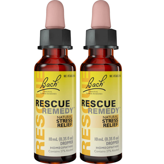 Bach Rescue Remedy Dropper, Natural Stress Relief, Homeopathic Flower Essence, Vegan, Gluten & Sugar-Free, Non-Habit Forming, 2 Pack, 10mL Ea Visit The Rescue Store Bach buy supplements Au
