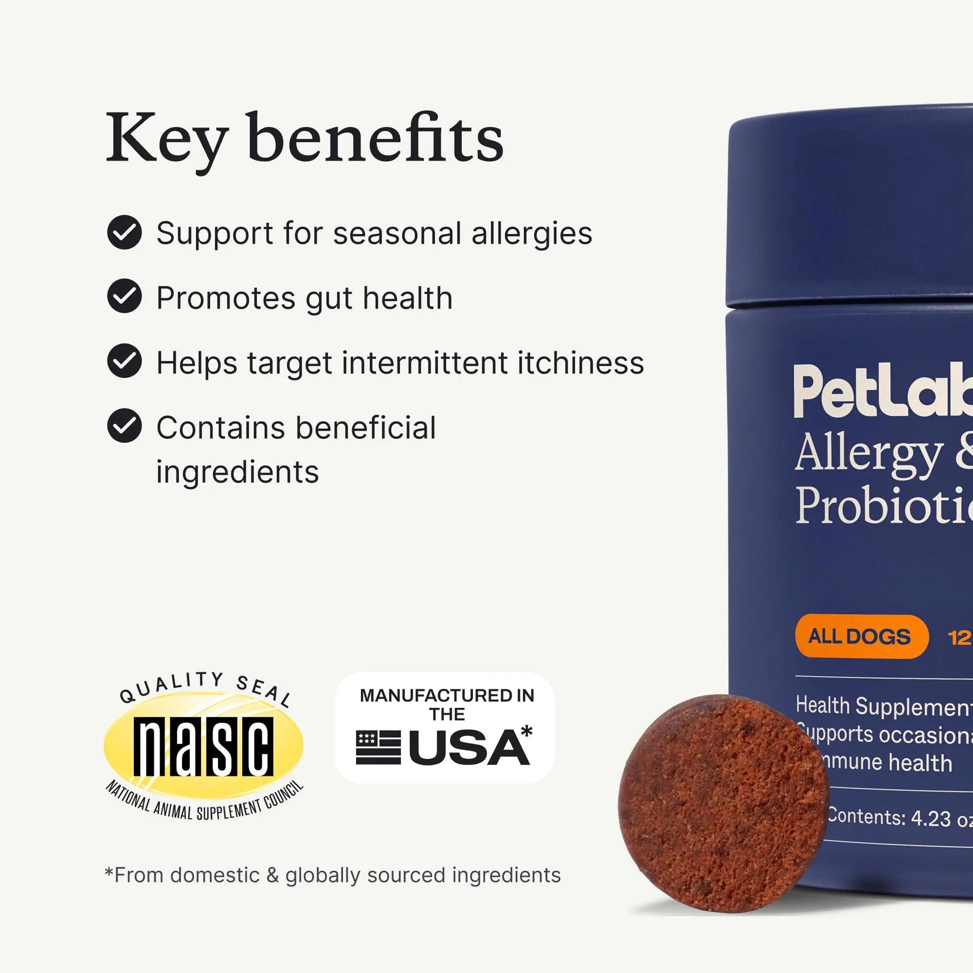 PetLab Co. Allergy & Immune Probiotics for Dogs, Support Seasonal Allergies, Gut & Digestive Health - Pork Flavor - 30 Soft Chews - Packaging May Vary PetLab Co.Buy Supplements Australia