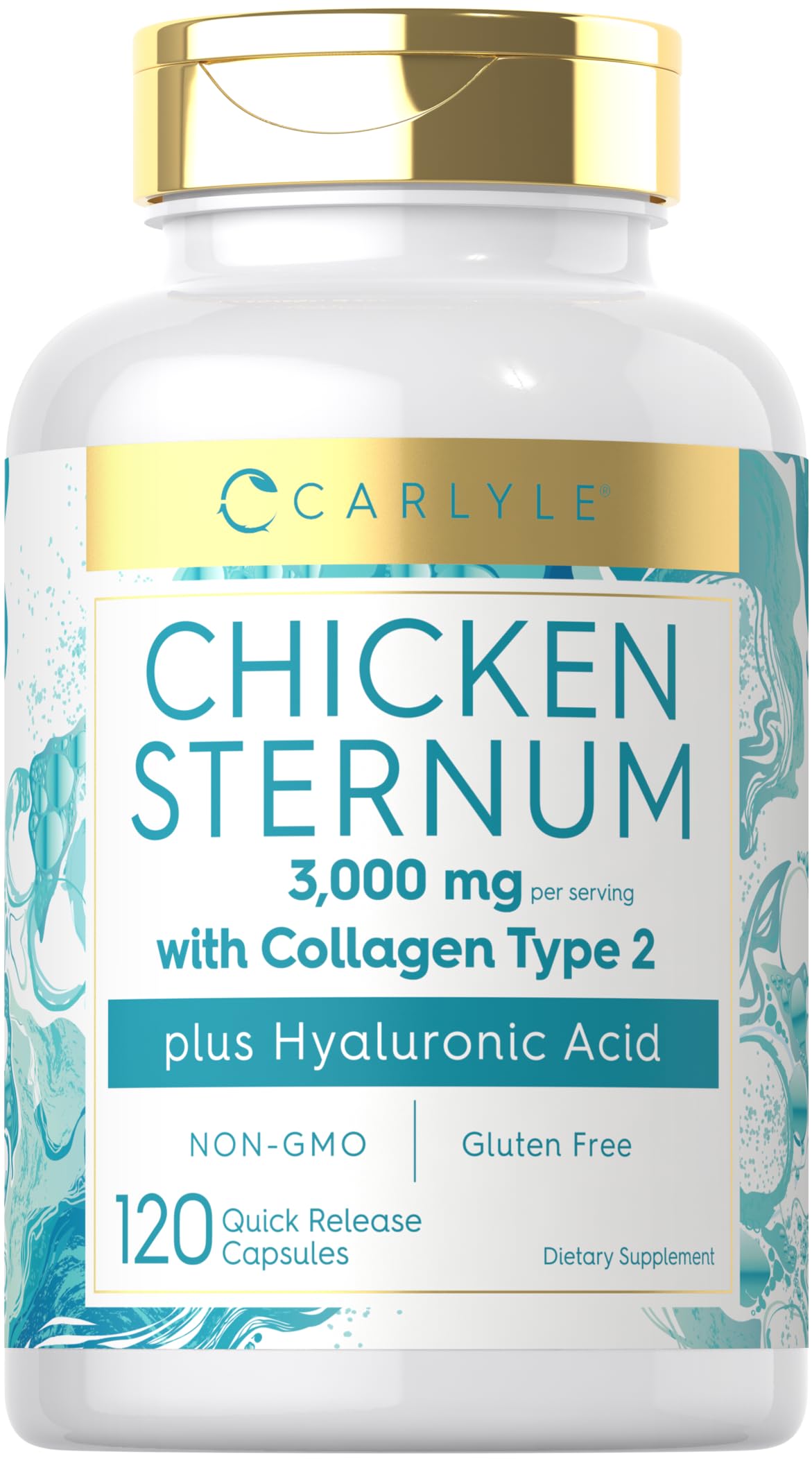 Carlyle Chicken Sternum Collagen Type 2 | 3000mg | 120 Capsules | Plus Hyaluronic Acid | Non-GMO, Gluten Free Supplement Carlyle buy supplements Au