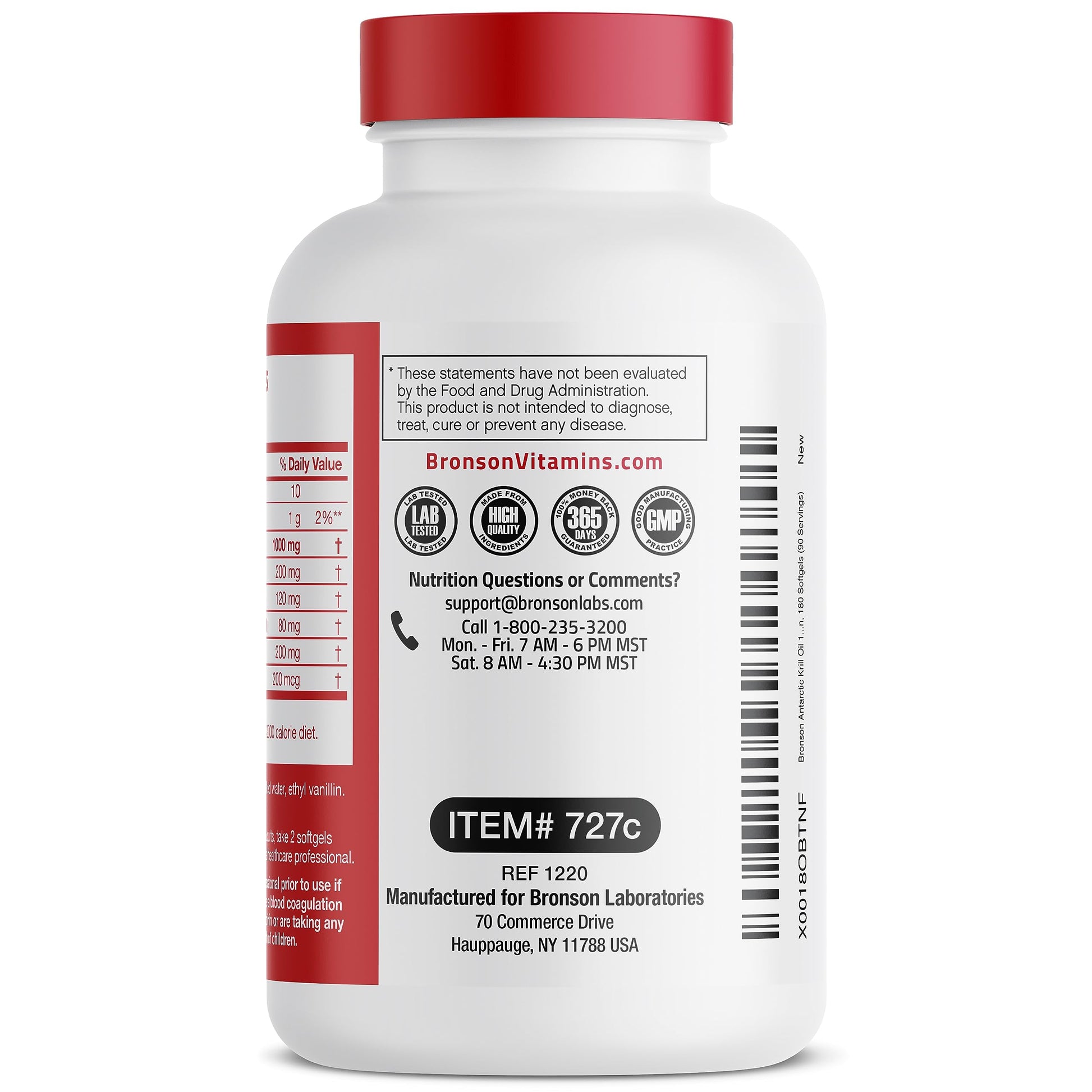 Bronson Antarctic Krill Oil 1000 mg with Omega-3s EPA, DHA, Astaxanthin and Phospholipid BronsonBuy Supplements Australia