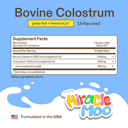 Colostrum Supplement for Gut Health, Hair Growth, Beauty and Immune Support Miracle MooBuy Supplements Australia