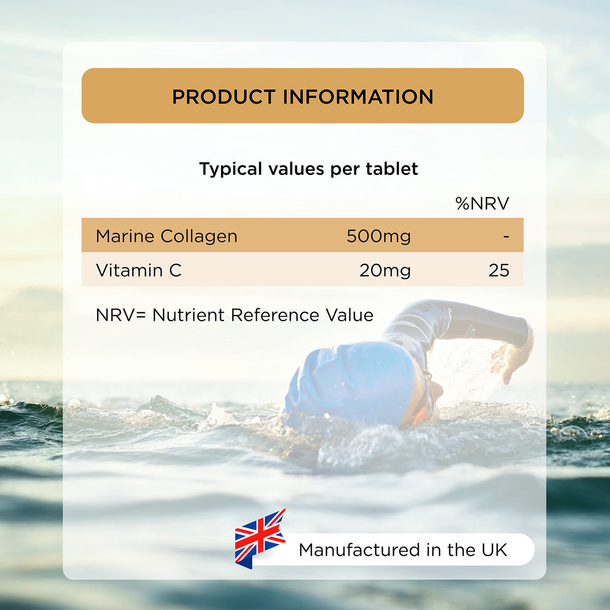 Healthspan Marine Collagen 500mg (120 Tablets) | Hydrolysed Type I Marine Collagen healthspanBuy Supplements Australia