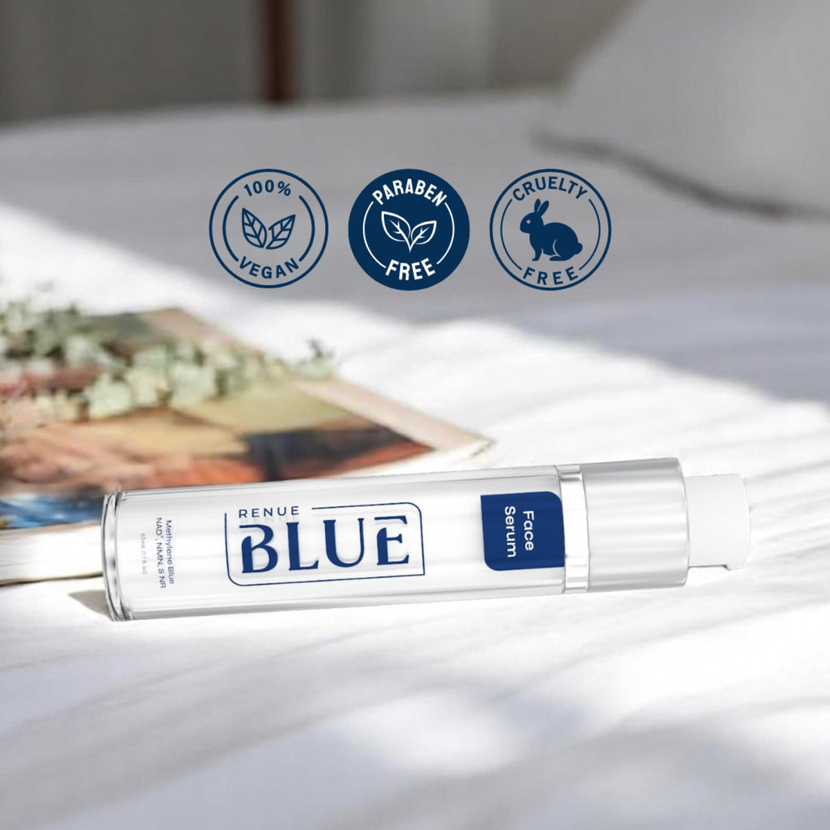 Renue Blue Methylene Blue Face Serum - Liposomal NAD+ Complex and Nutrients for Skin Rejuvenation, Deep Hydration, and Anti-Aging Support Renue By ScienceBuy Supplements Australia