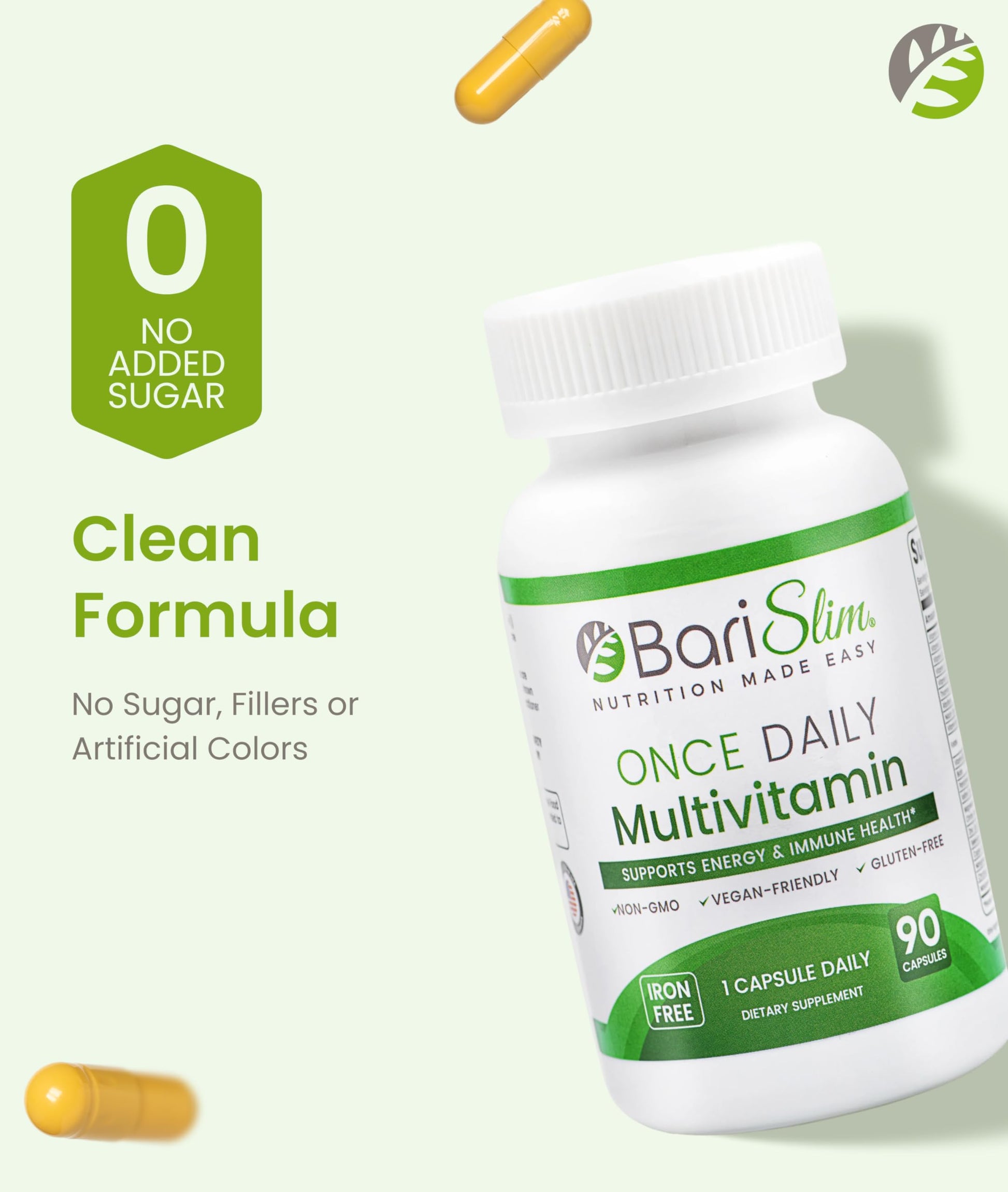 BariSlim Once Daily Bariatric Multivitamin Capsule - Iron-Free Formula - Bariatric Vitamin and Supplement for Post Surgery, Including Gastric Bypass and Gastric Sleeve | 90-Day Supply BariSlim buy supplements Au