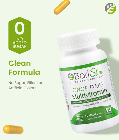 BariSlim Once Daily Bariatric Multivitamin Capsule - Iron-Free Formula - Bariatric Vitamin and Supplement for Post Surgery, Including Gastric Bypass and Gastric Sleeve | 90-Day Supply BariSlim buy supplements Au