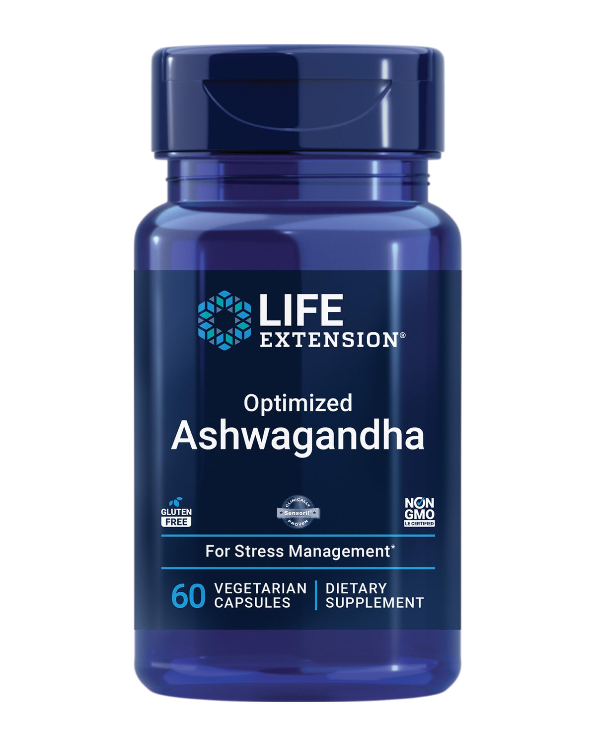 Life Extension Optimized Ashwagandha - Stress Management Supplement for a Healthy Stress Response, Focus, Memory, Stress Relief - Vegetarian, Gluten-Free, Non-GMO, 60 Capsules Life ExtensionBuy Supplements Australia