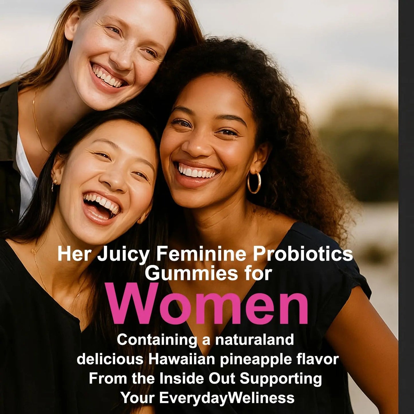 Her Juicy Women's Probiotic Gummies: Supports Women’s Wellness & pH Balance, Clean Vegan, Pineapple Flavor, Prebiotics & Lactobacillus Blend, with Slippery Elm, Gut Health & Immune Defense, 60 Gummies HeawdraBuy Supplements Australia