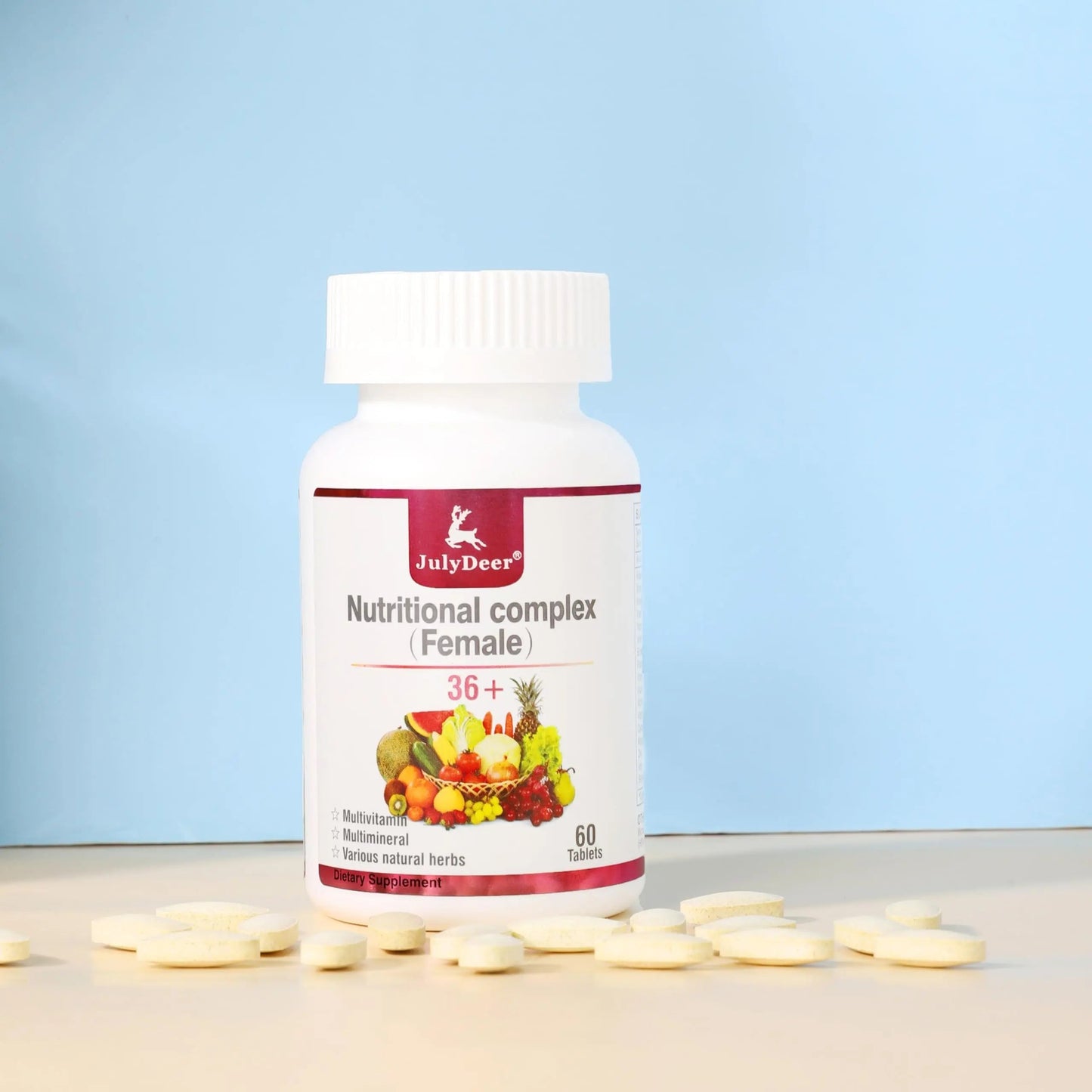 JulyDeer One Daily Tablet Multivitamin for Women - Complete Multimineral with Vitamin A, C, D, E and B-Complex, Zinc & More for Women's Immunity JulyDeer