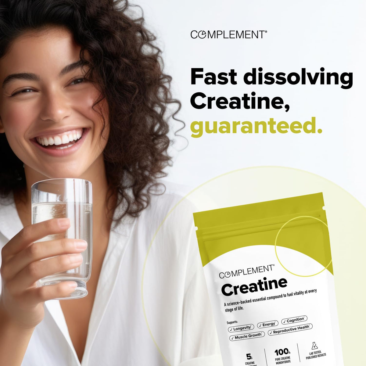 Complement Creatine Monohydrate Micronized Powder for Women and Men (5g, 60 Servings) Pre Workout, Post Workout, Muscle Recovery, Brain Health, Longevity- Vegan, Unflavored ComplementBuy Supplements Australia