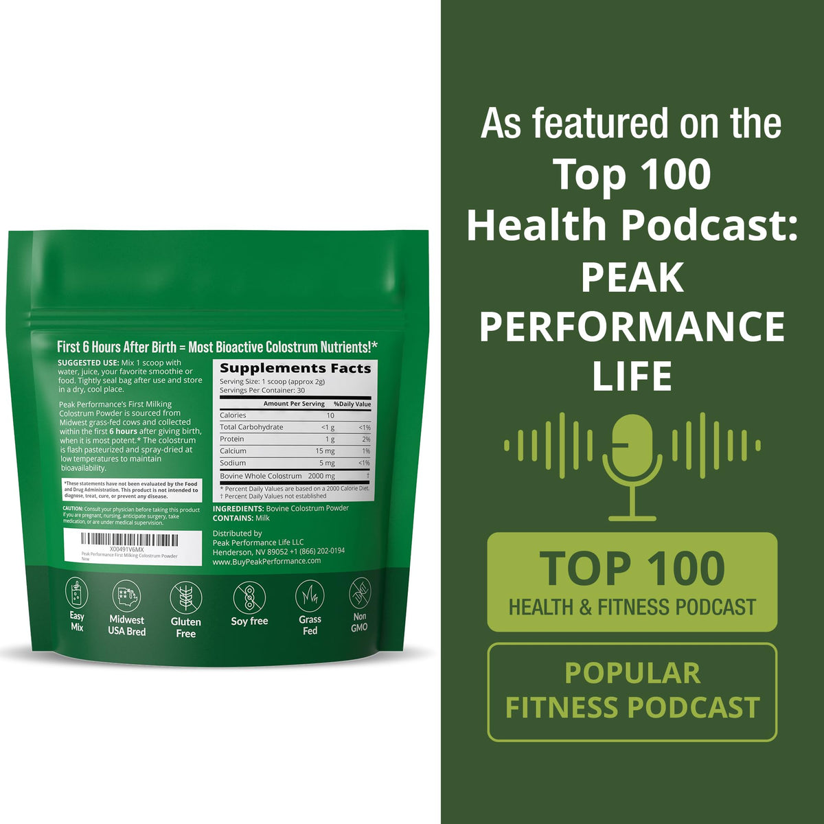 First Milking Colostrum Powder from Grass Fed USA Cows Milked Within 6 Hours of Giving Birth to Get the Most Bioactive Nutrients. High Immunoglobulin Non-GMO Bovine Colostrum Supplement for Humans Peak PerformanceBuy Supplements Australia