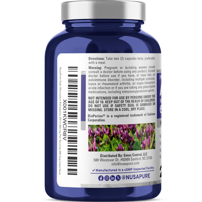 NusaPure Astragalus 20:1 Extract, 300 mg Equivalent to 6,000mg Per Serving, 200 Veggie Capsules, Vegan, Non-GMO & Bioperine NusaPureBuy Supplements Australia
