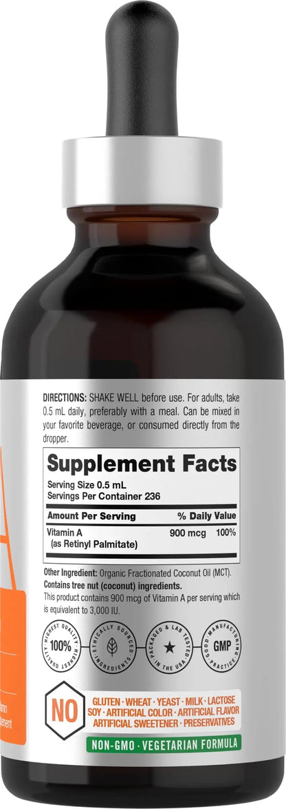 Horbäach Vitamin A Liquid | 4 fl oz | Supplement with Organic Fractionated Coconut Oil | Non-GMO, Gluten Free HorbäachBuy Supplements Australia