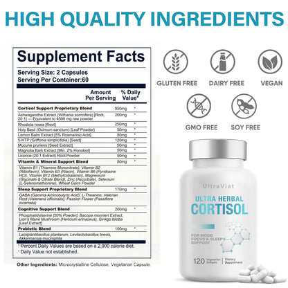 Cortisol Supplements for Women/Men, Cortisol Reducer with Ashwagandha, Rhodiola Rosea, L-Theanine, Support Hormone Balance, Stress & Sleep EVYOUNGBuy Supplements Australia