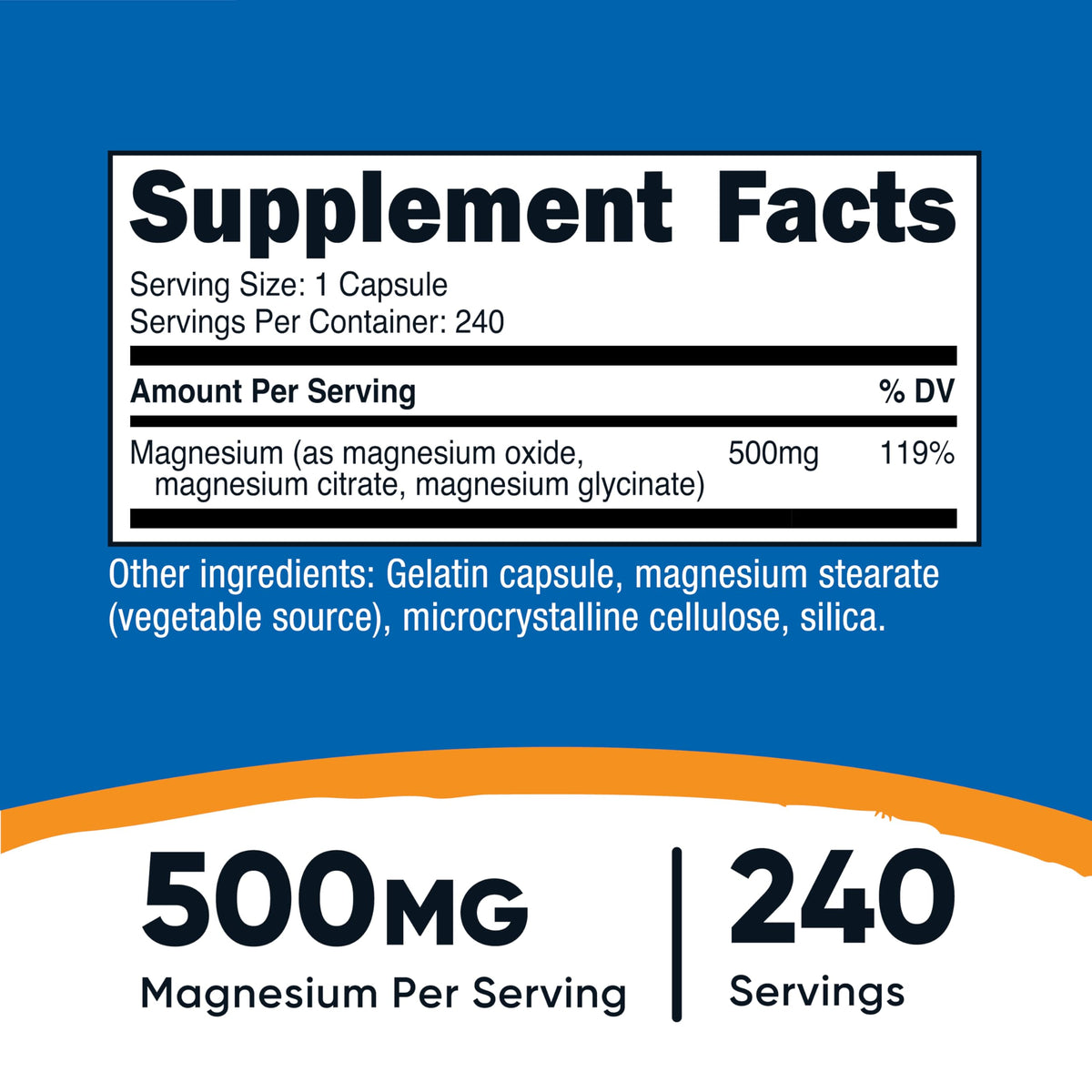Nutricost Magnesium Complex 500mg, 240 Capsules - Magnesium Oxide, Citrate, and Glycinate - Gluten Free and Non-GMO NutricostBuy Supplements Australia