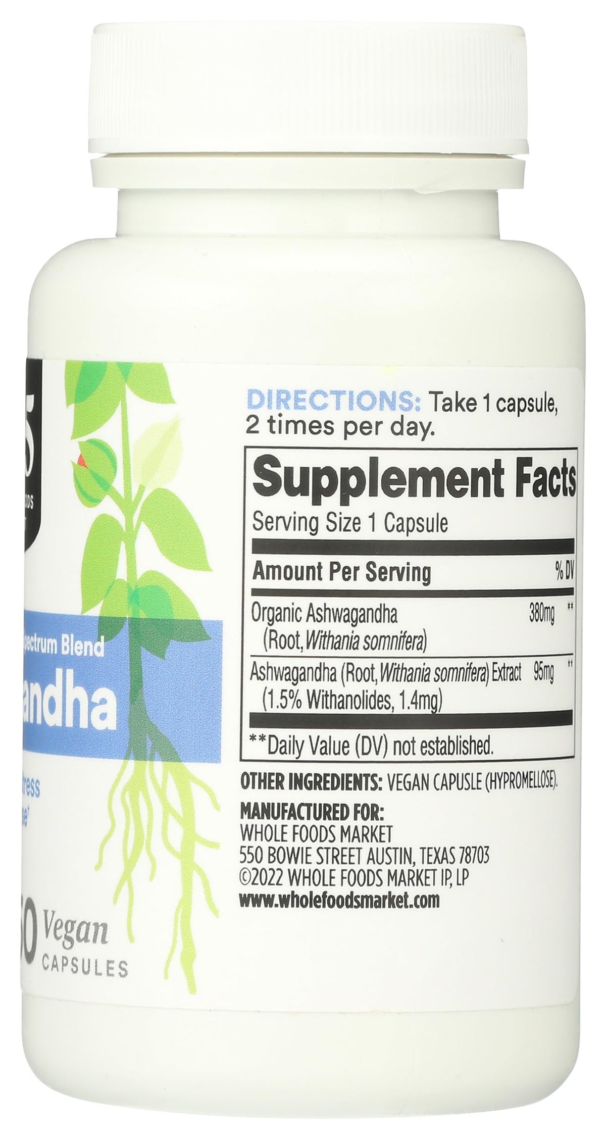 365 By Whole Foods Market, Ashwagandha, 60 Count 365 by Whole Foods MarketBuy Supplements Australia