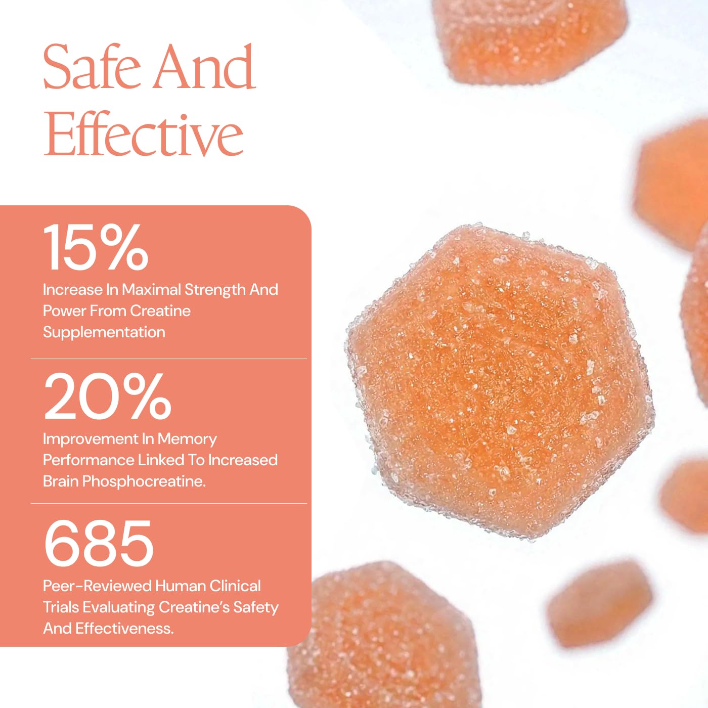 Create Creatine Monohydrate Gummies for Men & Women, Boost Focus, Strength, and Endurance, Anti-Melting Formula, Vegan, Gluten-Free, Non-GMO, 1.5g of Creatine per Gummy (Sour Peach) Create buy supplements Au