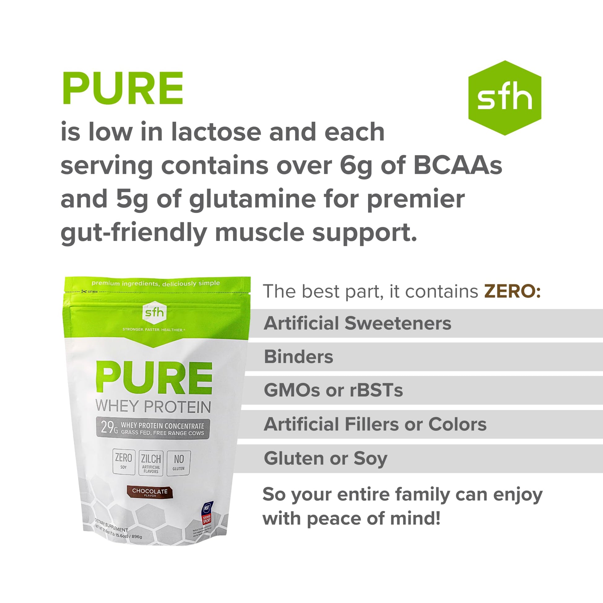 SFH Pure Whey Protein Powder (Chocolate) Best Tasting 100% Grass Fed Whey SFHBuy Supplements Australia