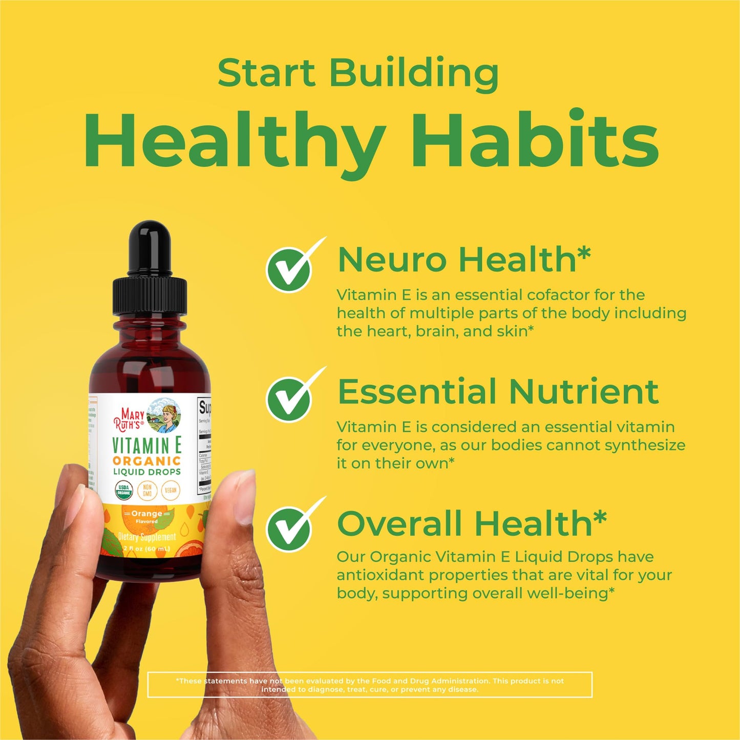MaryRuth Organics USDA Vitamin E Liquid Drops 2 Month Supply | Bone and Joint Health | Cognitive Health for Adults and Kids | Sugar Free, Vegan, Non-GMO, Gluten Free | 2 Ounces MARYRUTH'SBuy Supplements Australia