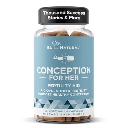 Eu Natural Conception for Her Fertility Supplements for Women - Ovulation, Hormonal Balance & Regular Cycle Support - Myo-Inositol, Folate, Folic Acid & Vitex - 60 Vegetarian Capsules Eu NaturalBuy Supplements Australia